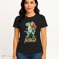 This Is My Christmas Pijama Santa Riding T Rex Women's T-Shirt thumb 4
