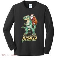 This Is My Christmas Pijama Santa Riding T Rex Kids Long Sleeve Shirt thumb 0