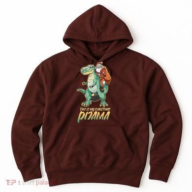 This Is My Christmas Pijama Santa Riding T Rex Hoodie