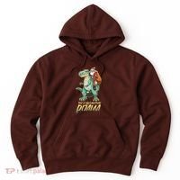 This Is My Christmas Pijama Santa Riding T Rex Hoodie thumb 0