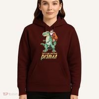 This Is My Christmas Pijama Santa Riding T Rex Hoodie thumb 5