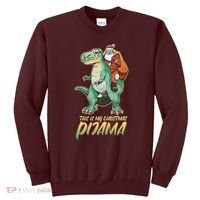 This Is My Christmas Pijama Santa Riding T Rex Sweatshirt thumb 0