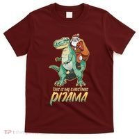 This Is My Christmas Pijama Santa Riding T Rex T-Shirt thumb 0