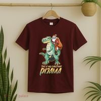 This Is My Christmas Pijama Santa Riding T Rex T-Shirt thumb 2