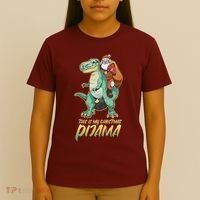 This Is My Christmas Pijama Santa Riding T Rex T-Shirt thumb 4