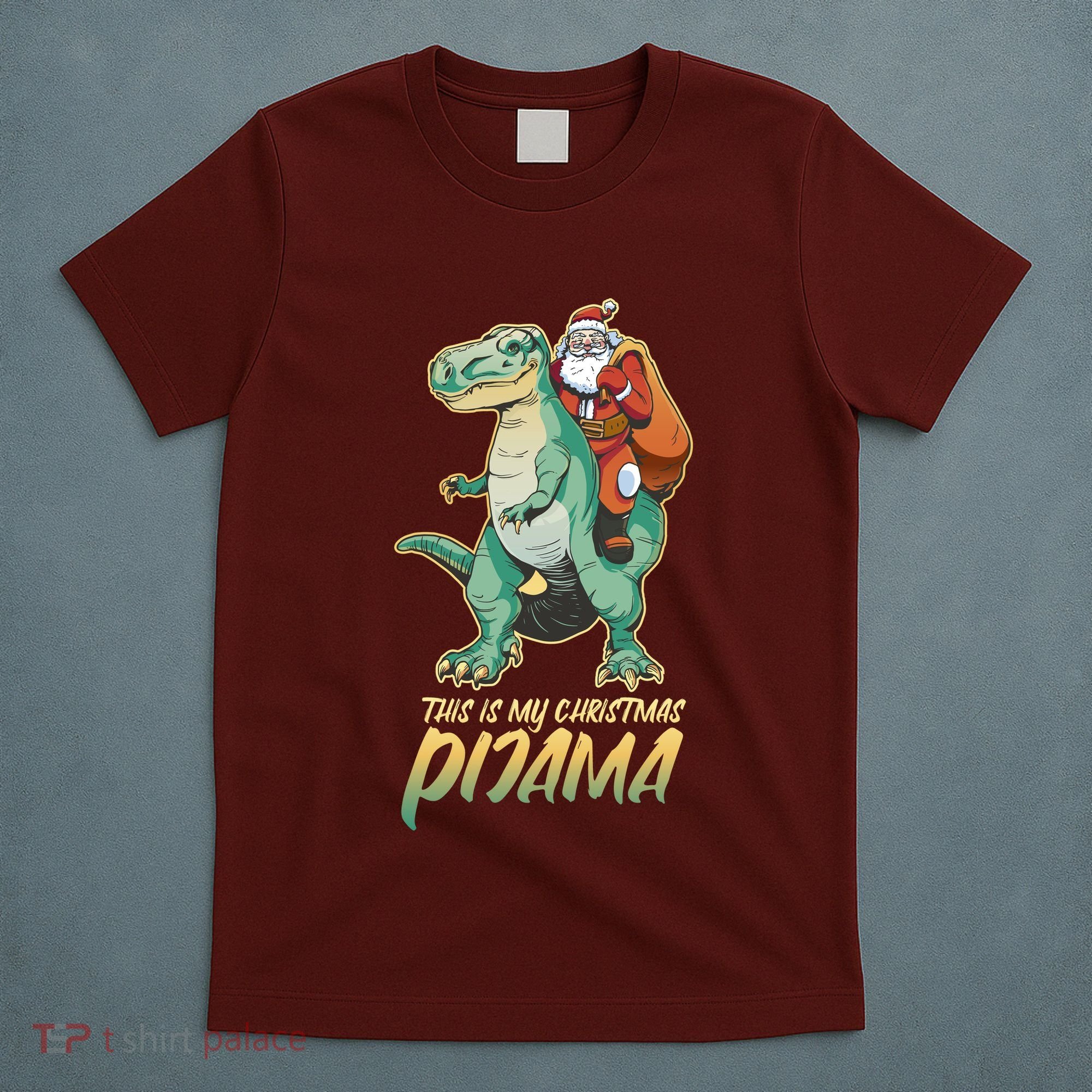This Is My Christmas Pijama Santa Riding T Rex T-Shirt