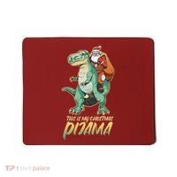 This Is My Christmas Pijama Santa Riding T Rex Mousepad thumb 0