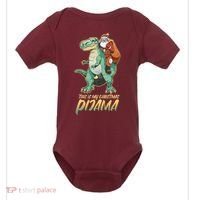 This Is My Christmas Pijama Santa Riding T Rex Baby Bodysuit thumb 0