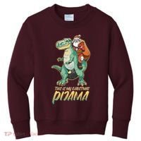 This Is My Christmas Pijama Santa Riding T Rex Kids Sweatshirt thumb 0