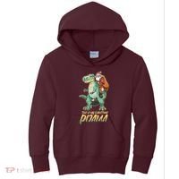 This Is My Christmas Pijama Santa Riding T Rex Kids Hoodie thumb 0