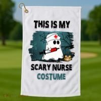 This Is My Scary Nurse Halloween Costume Golf Towel thumb 1