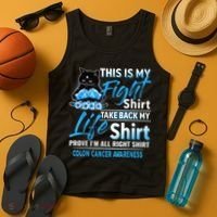 This Is My Fight Colon Cancer Awareness Month Tank Top thumb 4