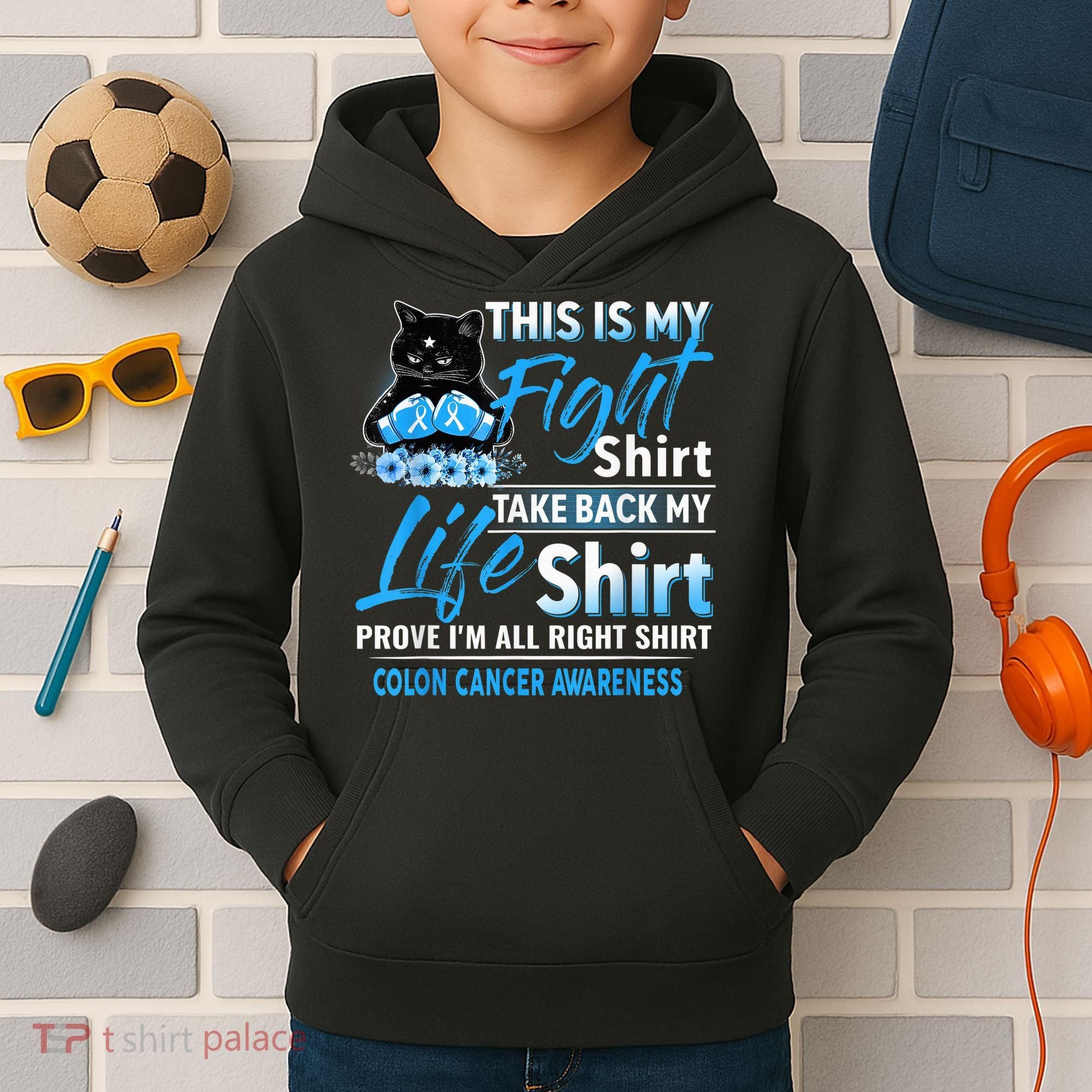 This Is My Fight Colon Cancer Awareness Month Kids Hoodie