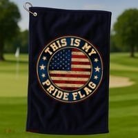 This Is My Pride Flag American Flag Men Women Golf Towel thumb 1