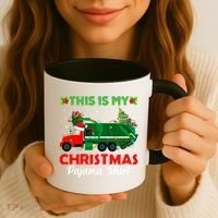 This Is My Christmas Pajama Gift Santa Garbage Truck Xmas Cute Gift Coffee Mug thumb 3