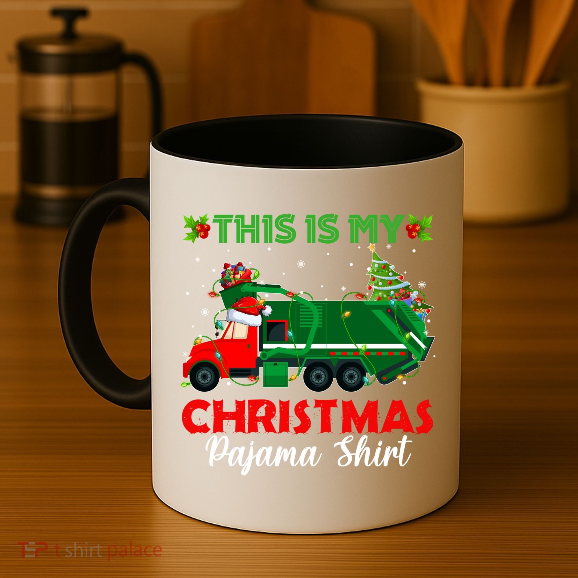 This Is My Christmas Pajama Gift Santa Garbage Truck Xmas Cute Gift Coffee Mug