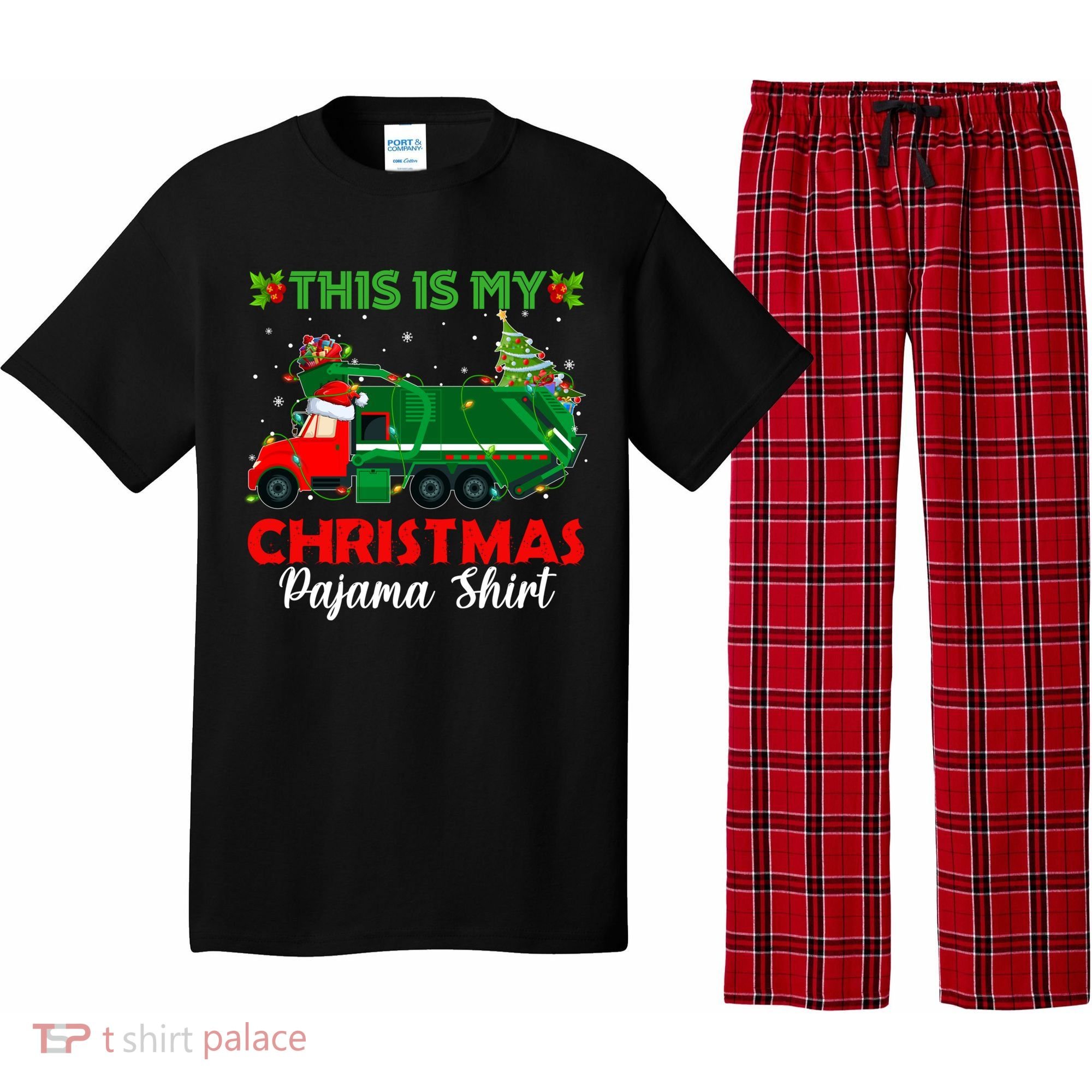 This Is My Christmas Pajama Gift Santa Garbage Truck Xmas Cute Gift Pajama Set