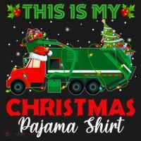 This Is My Christmas Pajama Gift Santa Garbage Truck Xmas Cute Gift Women's Hoodie thumb 2