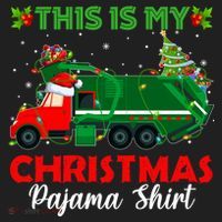 This Is My Christmas Pajama Gift Santa Garbage Truck Xmas Cute Gift Golf Towel thumb 3