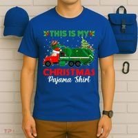 This Is My Christmas Pajama Gift Santa Garbage Truck Xmas Cute Gift T-Shirt thumb 6