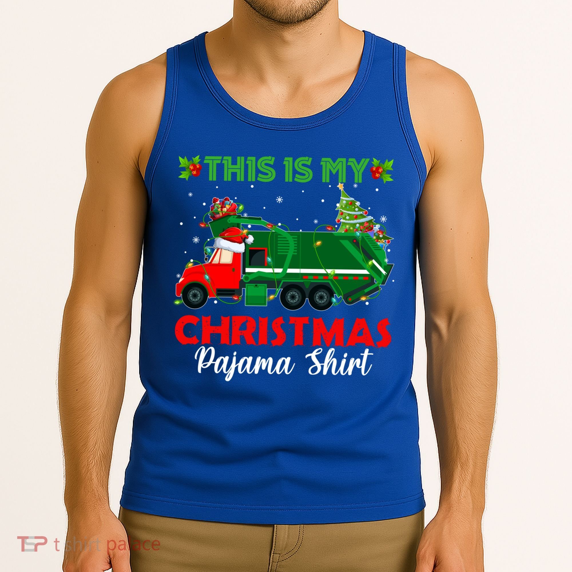 This Is My Christmas Pajama Gift Santa Garbage Truck Xmas Cute Gift Tank Top
