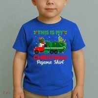 This Is My Christmas Pajama Gift Santa Garbage Truck Xmas Cute Gift Toddler T-Shirt thumb 2
