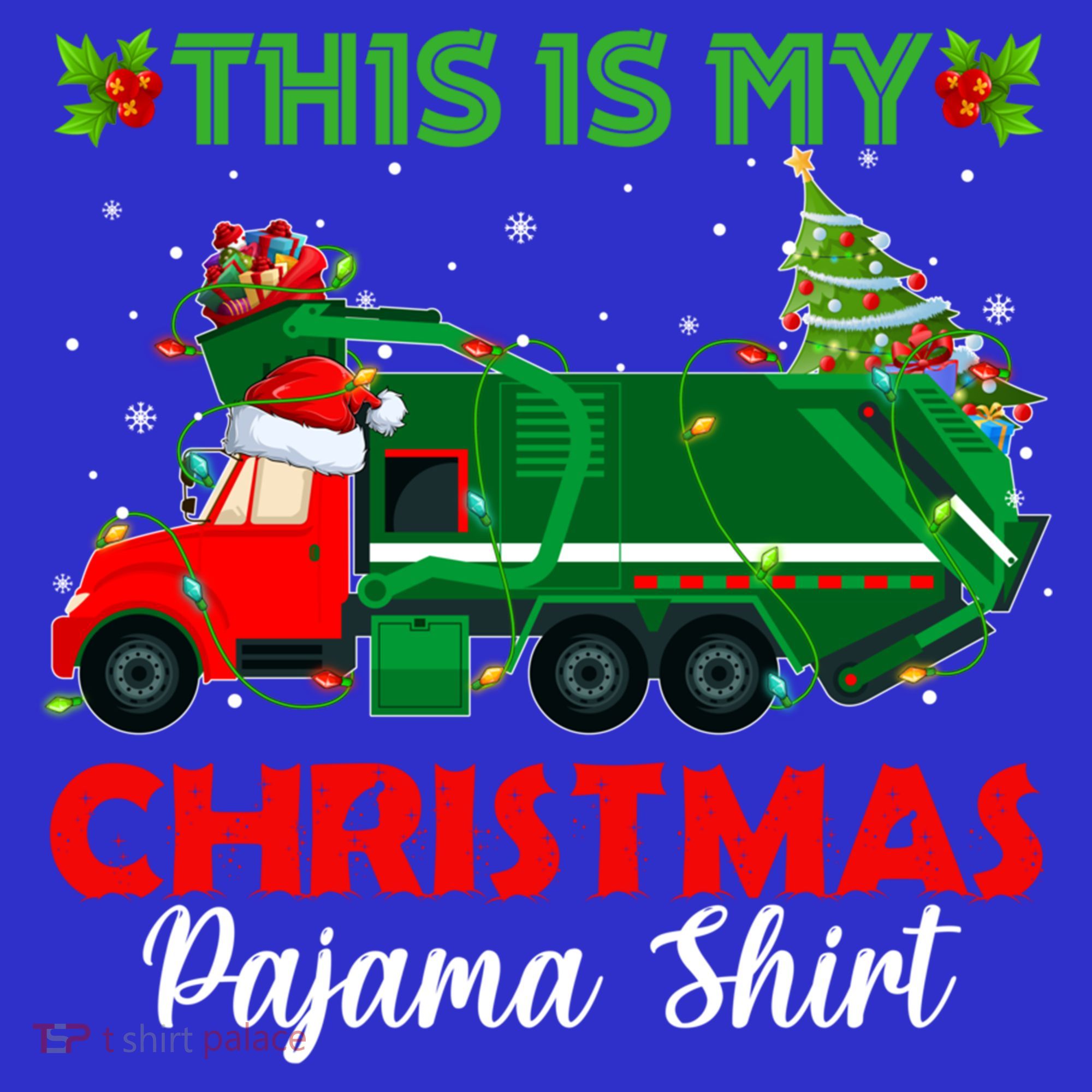 This Is My Christmas Pajama Gift Santa Garbage Truck Xmas Cute Gift Kids Sweatshirt