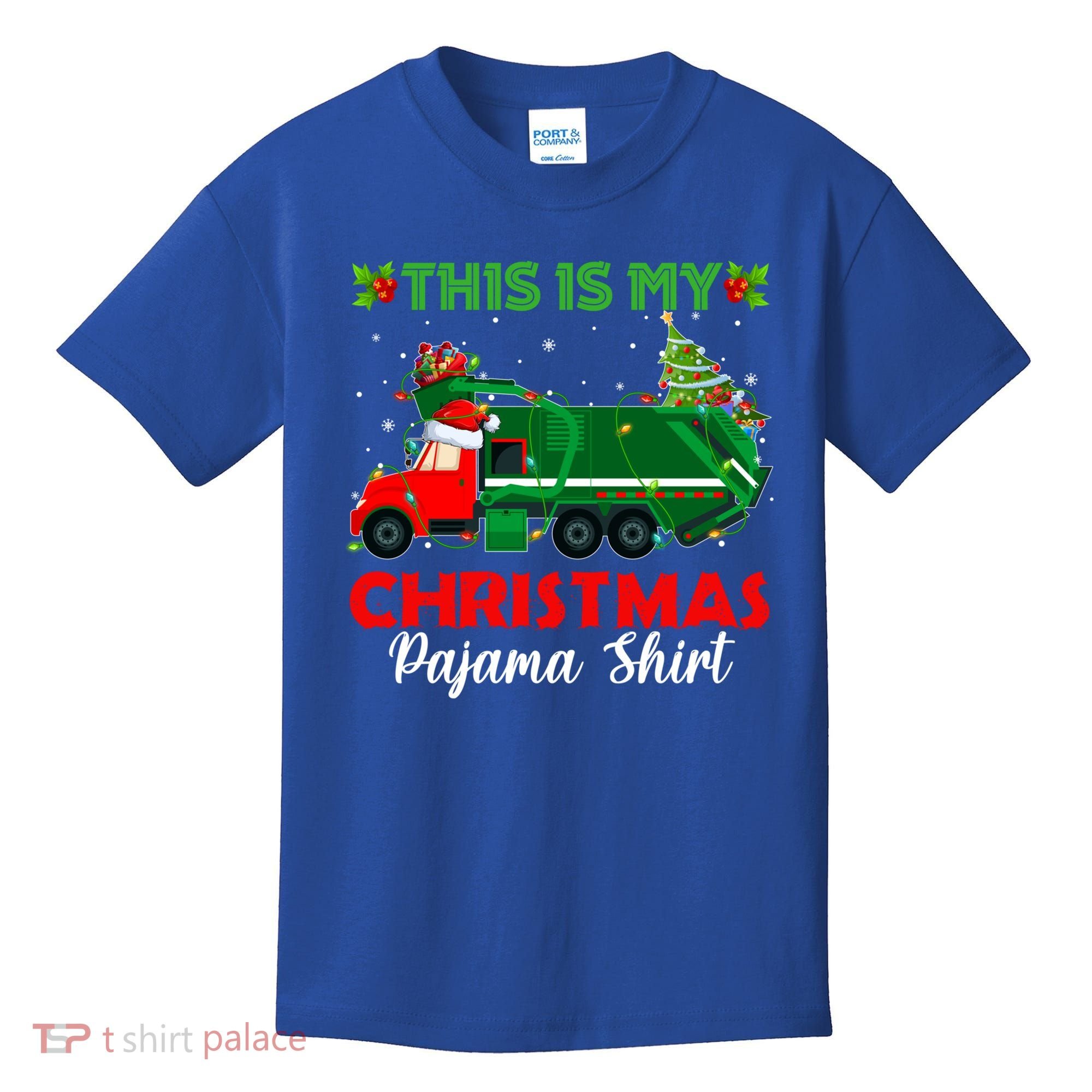 This Is My Christmas Pajama Gift Santa Garbage Truck Xmas Cute Gift Kids T-Shirt