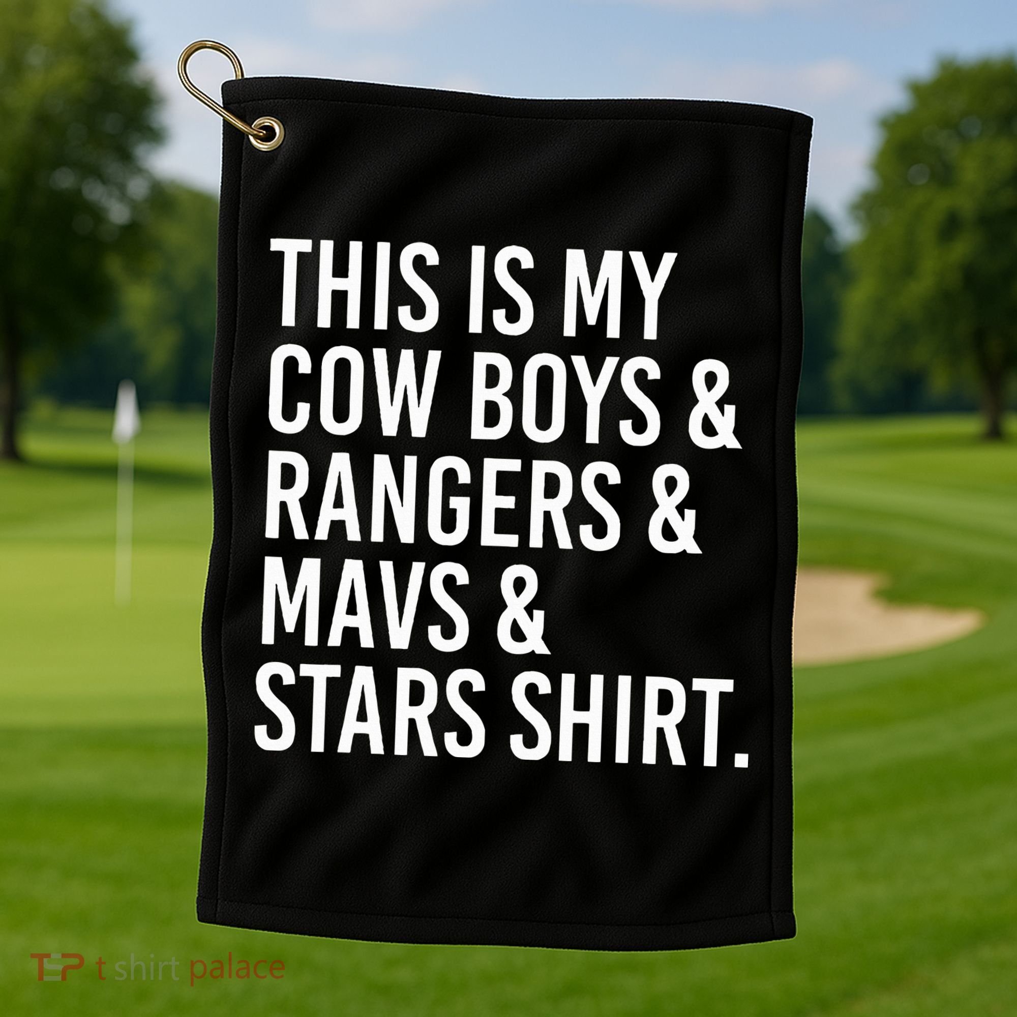 This Is My Cow Rangers Mavs Stars Funny Golf Towel