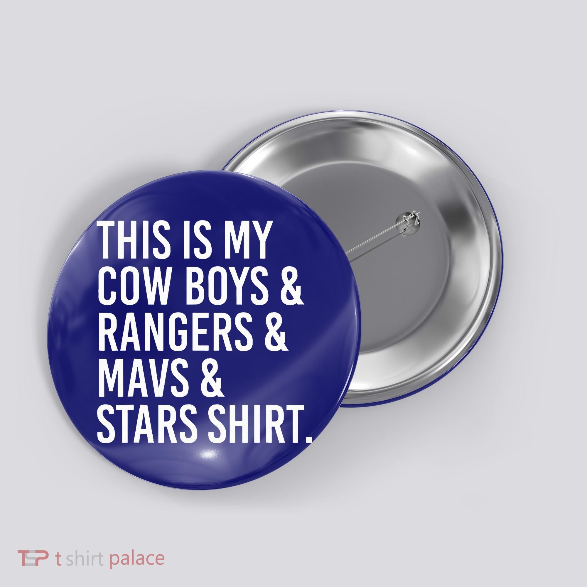 This Is My Cow Rangers Mavs Stars Funny Button