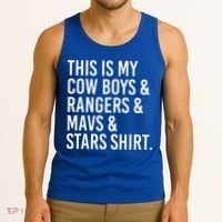 This Is My Cow Rangers Mavs Stars Funny Tank Top thumb 3
