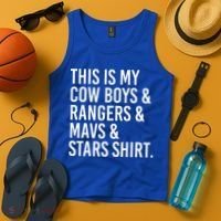 This Is My Cow Rangers Mavs Stars Funny Tank Top thumb 4