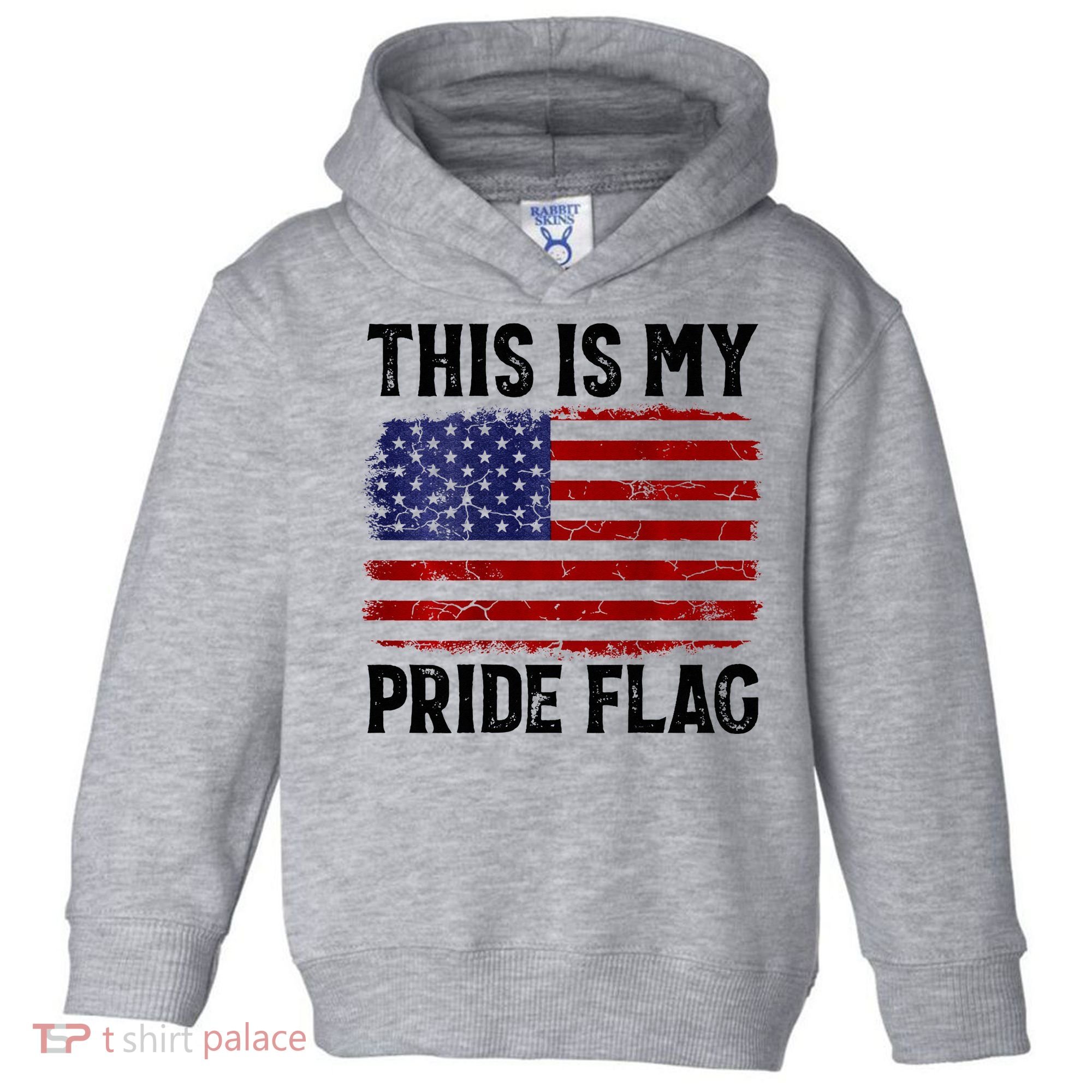 This Is My Pride Flag US Flag, 4th Of July Patriotic Toddler Hoodie