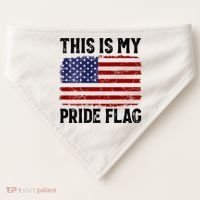 This Is My Pride Flag US Flag, 4th Of July Patriotic USA-Made Doggie Bandana thumb 0