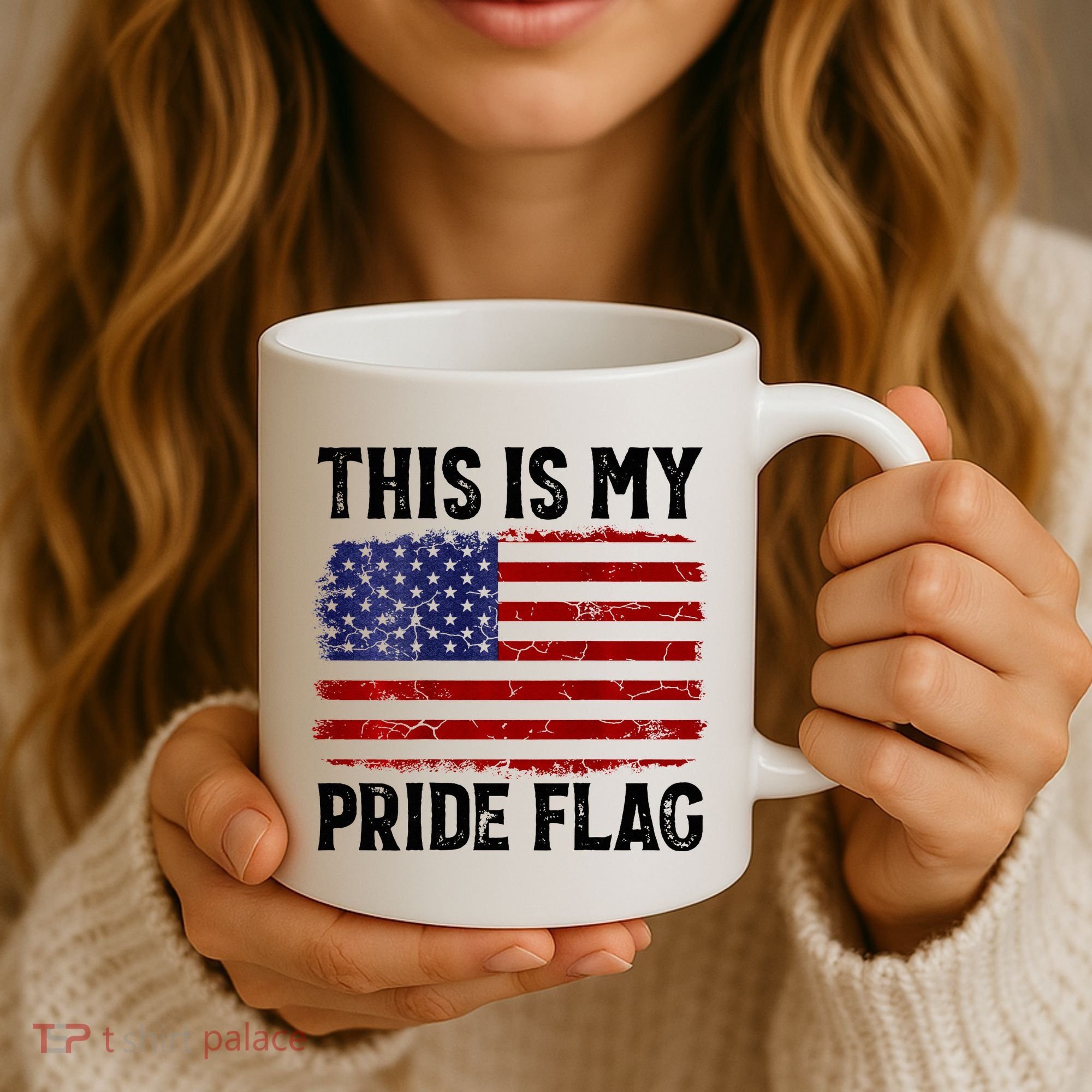 This Is My Pride Flag US Flag, 4th Of July Patriotic Coffee Mug