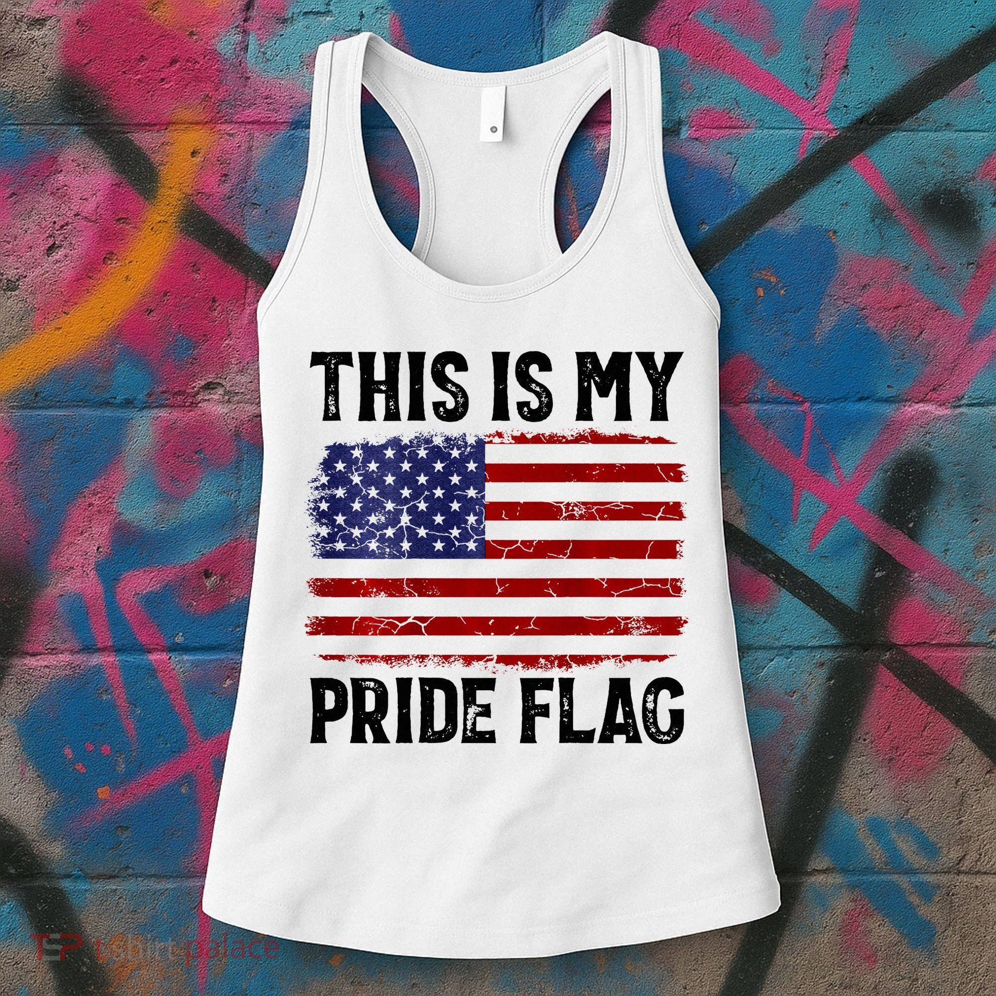 This Is My Pride Flag US Flag, 4th Of July Patriotic Women's Tank Top