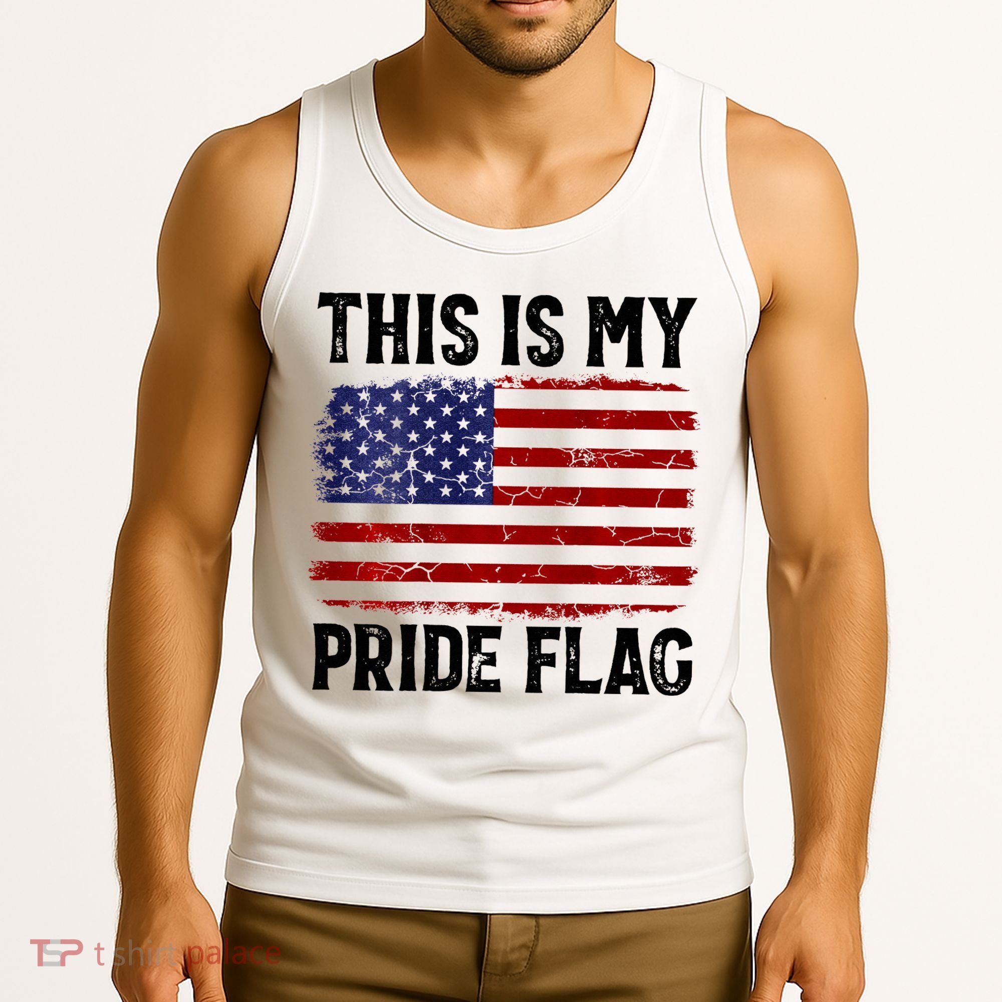 This Is My Pride Flag US Flag, 4th Of July Patriotic Tank Top