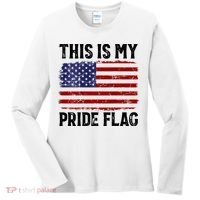 This Is My Pride Flag US Flag, 4th Of July Patriotic Women's Long Sleeve Shirt thumb 0