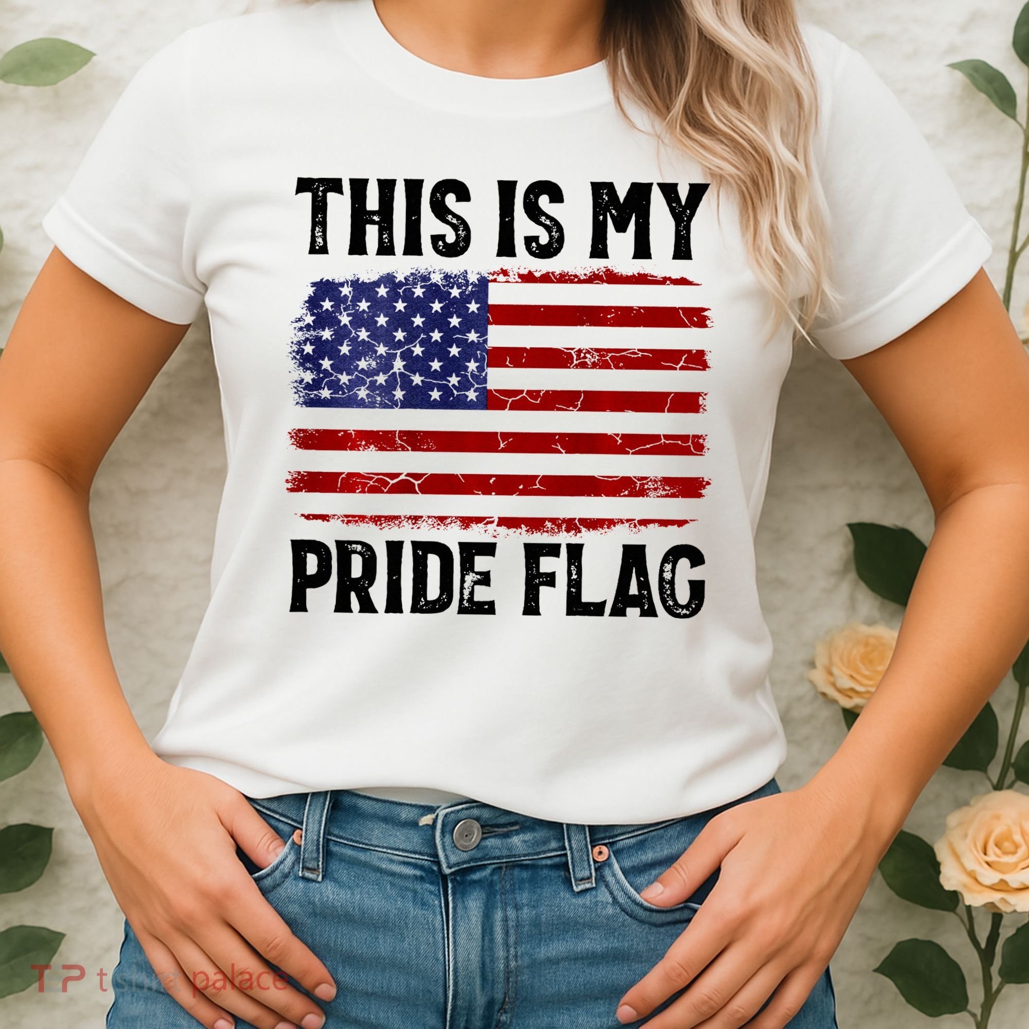 This Is My Pride Flag US Flag, 4th Of July Patriotic Women's T-Shirt