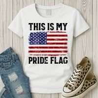 This Is My Pride Flag US Flag, 4th Of July Patriotic Women's T-Shirt thumb 3