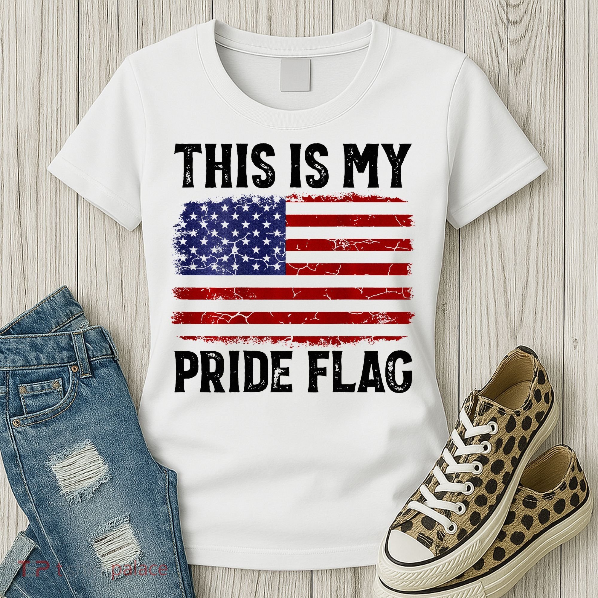 This Is My Pride Flag US Flag, 4th Of July Patriotic Women's T-Shirt