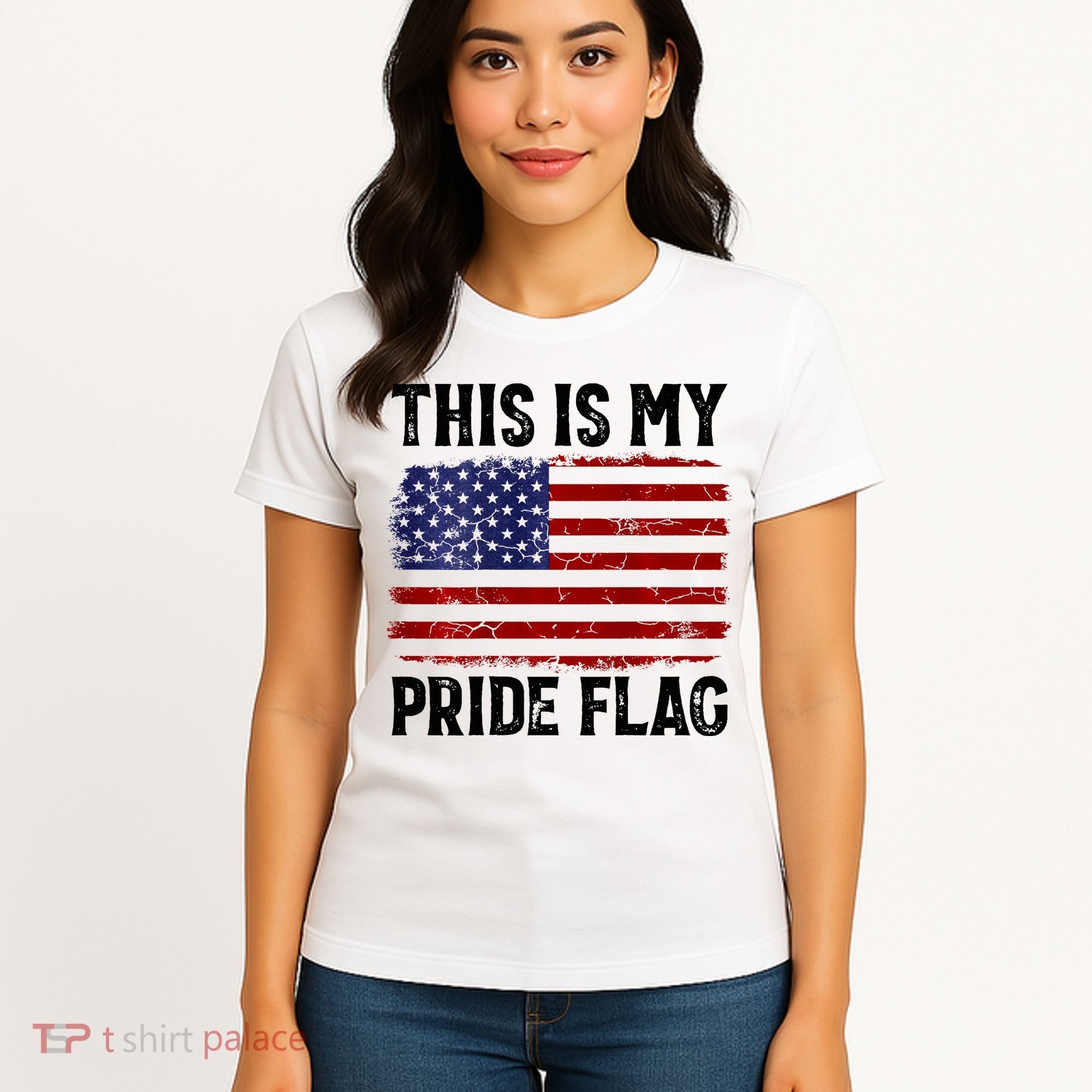 This Is My Pride Flag US Flag, 4th Of July Patriotic Women's T-Shirt
