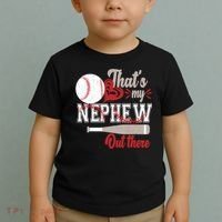 That Is My Nephew Out There Baseball Toddler T-Shirt thumb 2