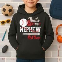 That Is My Nephew Out There Baseball Kids Hoodie thumb 2