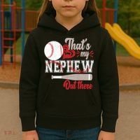 That Is My Nephew Out There Baseball Kids Hoodie thumb 3