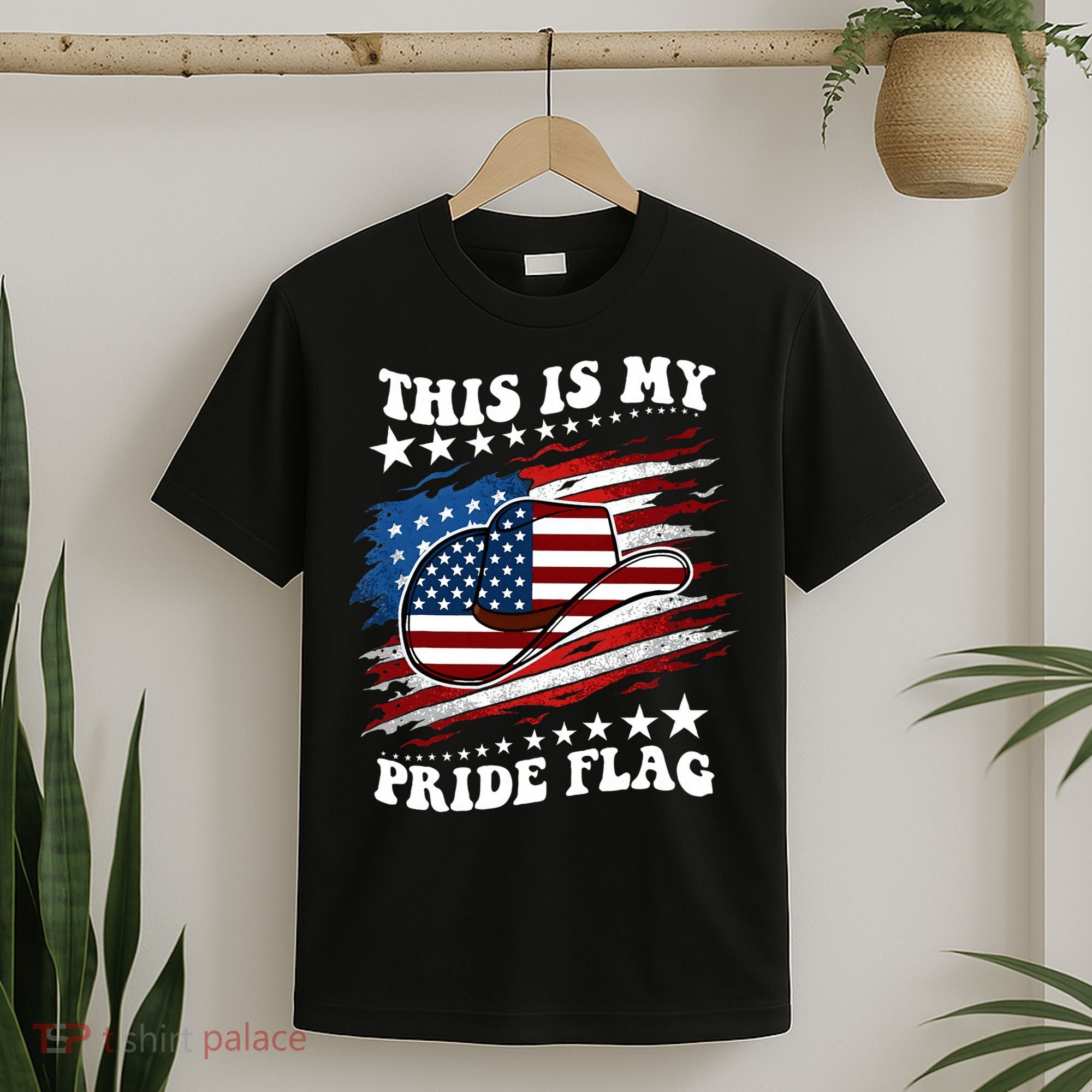 This Is My Pride Flag Usa American 4th Of July Cowboy Hat T-Shirt