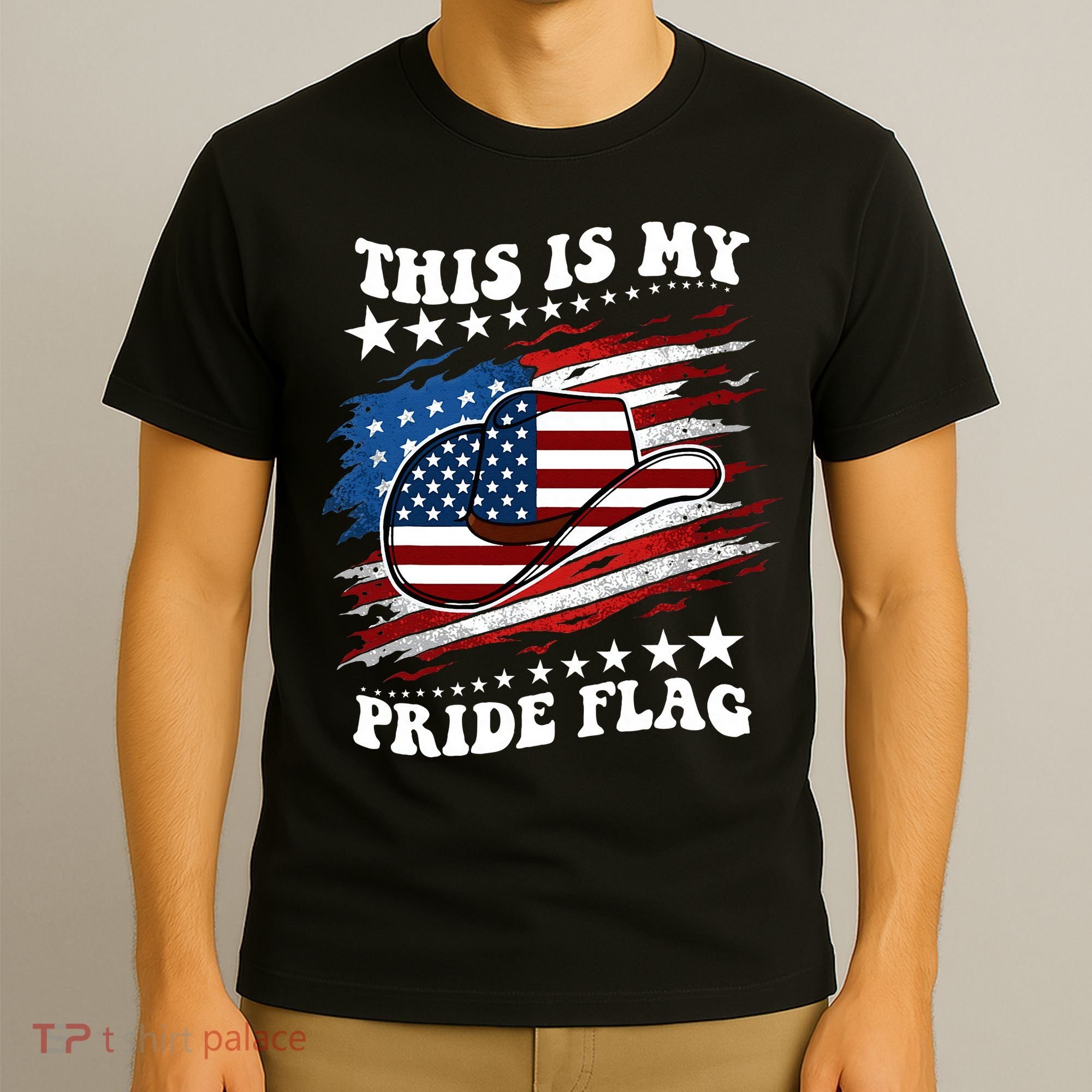 This Is My Pride Flag Usa American 4th Of July Cowboy Hat T-Shirt