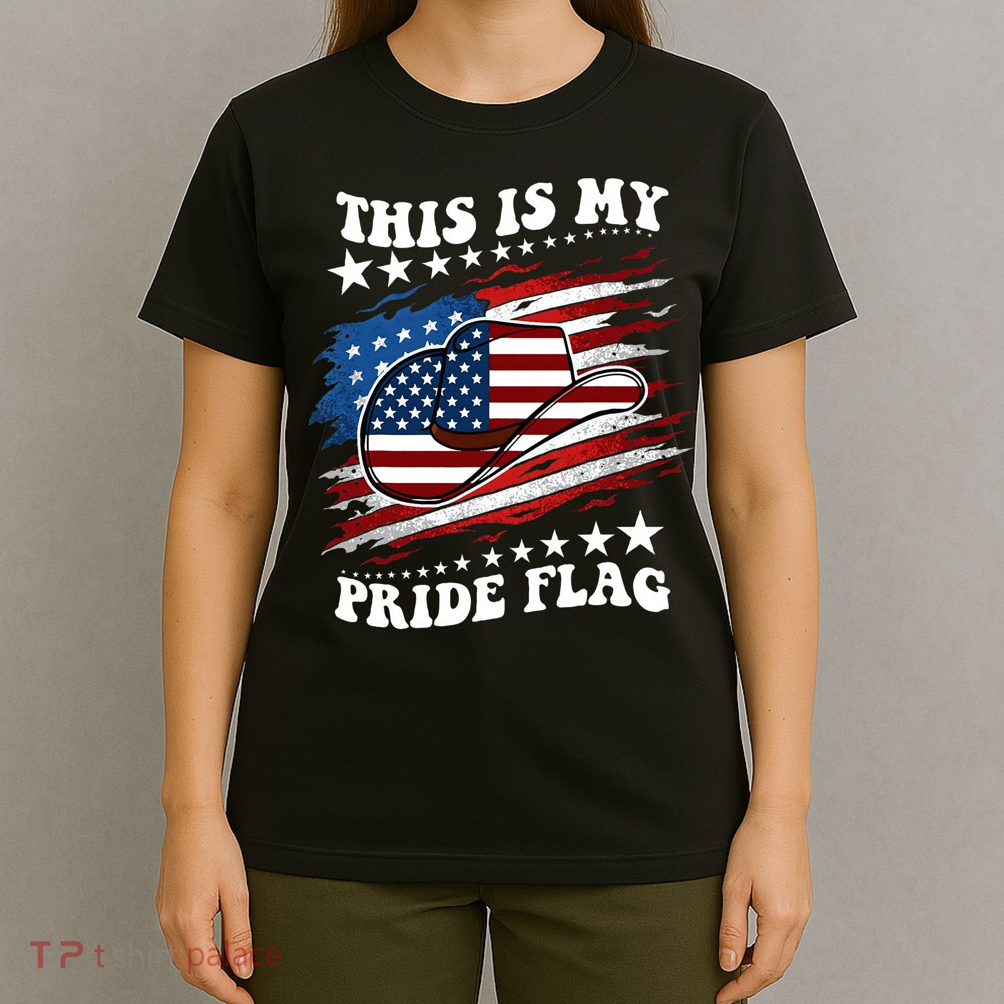 This Is My Pride Flag Usa American 4th Of July Cowboy Hat T-Shirt