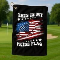 This Is My Pride Flag Usa American 4th Of July Cowboy Hat Golf Towel thumb 1