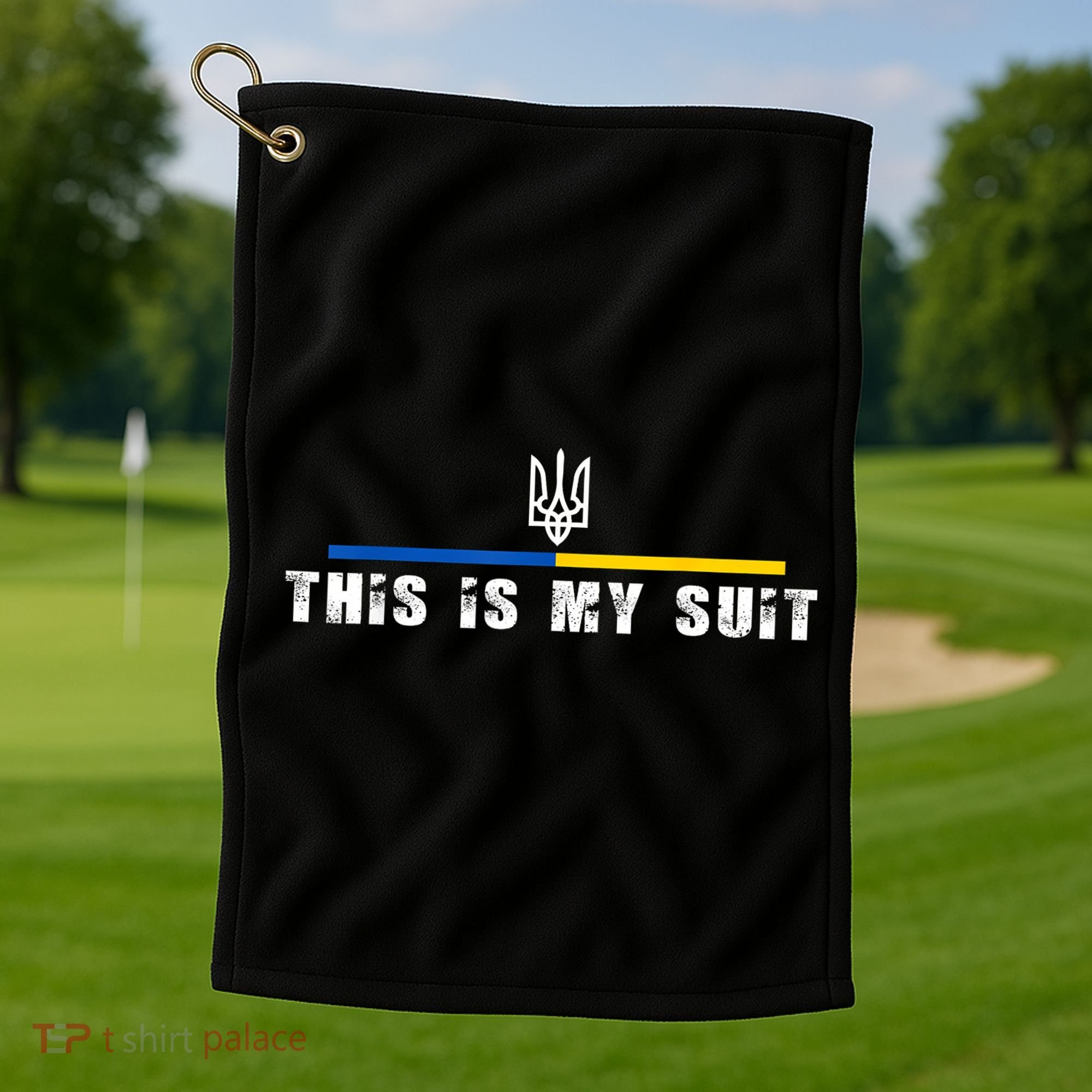 This Is My Suit Support Zelensky Ukrainian Suit Golf Towel